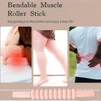 Muscle Roller Stick, 10 Rollers, 180-Degree Bendable Design, Fascia Massage Tool for Legs and Back Recovery