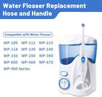 Replacement Hose and Handle Parts Compatible with Waterpik Water Flosser WP-100 WP-300 WP-660 WP-900 Series Oral Irrigator, Plastic Handle, Oral Hygiene Accessories (Slide Switch)
