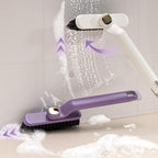 2PCS Purple Hard Bristle Crevice Brush - 360° Rotating Head with Ergonomic Grip | Multi-Surface Cleaner for Bathroom, Kitchen, Window Tracks (Multi-Surface Household Use)