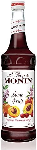 Monin - Stone Fruit Syrup, Sweet Flavor with Peach, Apricot, & Cherry Aroma, Great for Cocktails, Sodas, & Party Punches, Gluten-Free, Vegan, Non-GMO (750 ml)