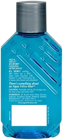Aqua Velva Cooling Mens After Shave, Ice Sport, Vitamin E and Pro Vitamin B5, Soothes, Cools, and Refreshes Skin, 3.5 Ounce