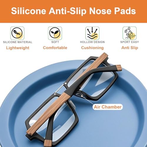 Silicone Anti-Slip Eyeglass Nose Pads, 2.5mm Thick Comfort Air Chamber Nose Pads for Glasses, with Sticky Backing (12 Pairs, Clear)