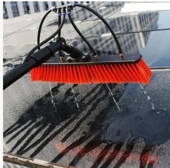 Solar Panel Cleaning Brush Water Fed Pole Kit Adjustable Solar Panel Cleaning Kit Extendable Window Washing Equipment Tool with Pole & Brush for Outdoor Window Glass Roof House Siding