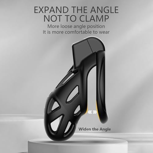 Lightweight Chastity Cage for Male Bondage Penis Cage Smooth KG Cock Cage Chastity Devices Key Sex Toy for Men Black Chastity for Men with 3 Sizes Penis Rings（Black S-Small）