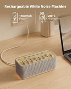 Sound Machine, White Noise Machine for Sleeping, 255+ Sound Combinations, Rechargeable, Breathing Light, Bluetooth Speaker, Sleep Timer, Bedroom Living Room Home Office Travel, for Baby Kids Adults
