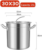 Stainless Steel Thickened Soup Pot with Lid,Food Grade Large Capacity Soup Bucket,Oil Bucket/Boiling Water Bucket/Rice Bucket Commercial,One Color-21L