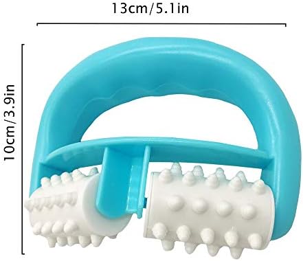 Cellulite Massage, Manual Roller Massages with Two-Wheel Handle,Relax Muscles to Relieve Stress,Increases Blood Circulation,Apply to Arm/Shoulder/Leg/Back/Buttocks/Abdomen(Blue)