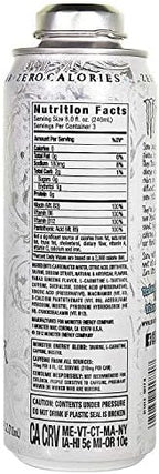 Monster Energy 24 ounce cans with Resealable Lids (Zero Ultra, 12 Cans)