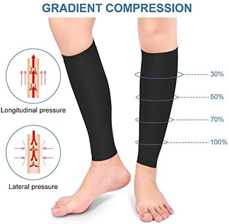 Compression Socks, 20-30mmHg Calf Compression Sleeves, Footless Compressed Socks for Varicose Veins, Shin Splints, Edema Recovery Maternity, Cycling Running Travel, Women & Men