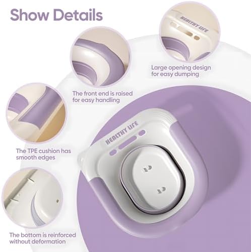 Electric Sitz Bath, Unisex Foldable Sitz Bath for Toilet Seats, Sitz Bath for Postpartum Care and Hemorrhoids, Non-Slip & High Water Flow (Purple)
