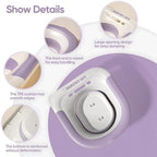 Electric Sitz Bath, Unisex Foldable Sitz Bath for Toilet Seats, Sitz Bath for Postpartum Care and Hemorrhoids, Non-Slip & High Water Flow (Purple)
