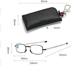 Folding Reading Glasses for Women Men, Blue Light Blocking Anti UV Computer Reader Glasses Spring Hinge with Case(+250,black)