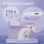 LH One Step Ovulation Test, Digital Fertility Testing System, Ovulation Test with Digital Results, 15 Digital Ovulation Tests, 1 Digital Fertility Tracker