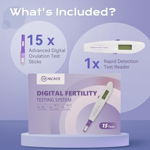LH One Step Ovulation Test, Digital Fertility Testing System, Ovulation Test with Digital Results, 15 Digital Ovulation Tests, 1 Digital Fertility Tracker