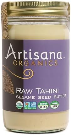 Artisana Organics Raw Tahini Sesame Seed Butter - Just One Ingredient, Unroasted, Vegan, Paleo and Keto Friendly, Non-GMO, 14oz Jar