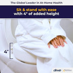 AquaSense 4-Inch Portable Toilet Seat Riser - Elevated Toilet Seat for Seniors - Easy Installation - Sturdy Non-Skid Design - Fits Round Toilets - Post-Surgery & Mobility Aid
