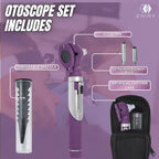 Fiber Optic Mini Otoscope - Ear Scope with Light for Infection Detection, Wax Removal, and At-Home ENT Exams (Purple Color)