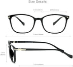 VisionGlobal Blue Light Blocking Glasses for Women Men, Square Frame Computer Reading Glasses(Black,+0.25 Magnification)