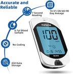 Metene TD-4116 Blood Glucose Monitor Kit, 100 Glucometer Strips, 100 Lancets, 1 Blood Sugar Monitor, Blood Sugar Test Kit with Control Solution, Lancing Device, No Coding, Large Display