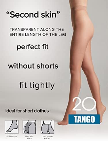 Conte Tights Sheer to Waist Pantyhose with Satin Silky Touch Effect, Tango 20 Den