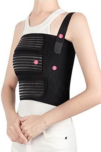Solmyr Rib Brace Broken Rib Belt, Rib Support Brace for Men and Women, Breathable Chest Wrap Belt for Sore or Bruised Ribs Support, Sternum Injuries, Dislocated Ribs Protection, Pulled Muscle Pain