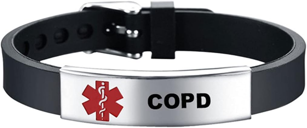 KunBead Medical Alert Bracelets for Women Adjustable Stainless Steel Silicone Emergency Awareness Medical ID Bracelet Wristband