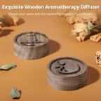 Wooden Diffuser Essential Oil 2 Pcs, Wood Walnut Diffuser, Diffuser Aromatherapy, Round Small Diffuser, Diffuser Wood Car, Freshener Air Desktop for Home, Offices, Yoga, Sauna, Spa
