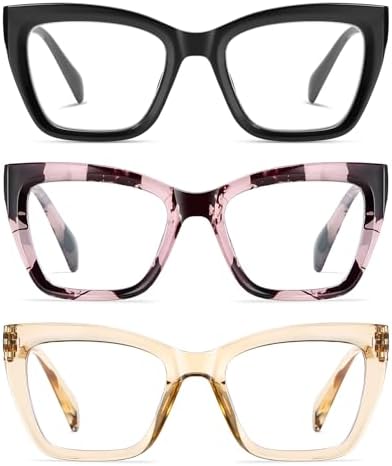 LKEYE Oversized Reading Glasses Women Men Oprah Style Blue Light Blocking Computer Square Reader Spring Hinge Eyewear LK6085