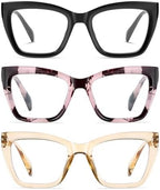 LKEYE Oversized Reading Glasses Women Men Oprah Style Blue Light Blocking Computer Square Reader Spring Hinge Eyewear LK6085