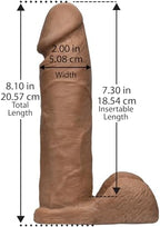 Doc Johnson Vac-U-Lock - The Realistic Dildo - 8 Inch ULTRASKYN - F-Machine and Harness Compatible - for Adults Only, Caramel