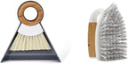 Full Circle and Brush Set, White Tiny Team Mini Dustpan & Tough Stuff All-Purpose Scrub Brush, White 4.45" x 5.12" x 3.82"