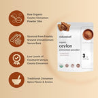 Organic Ceylon Cinnamon Powder, 3lbs | True Sri Lanka Bark Source – Freshly Ground Sticks – Raw Cinnamon Spice Flavor & Aroma – Non-GMO, Filler Free, No Gluten