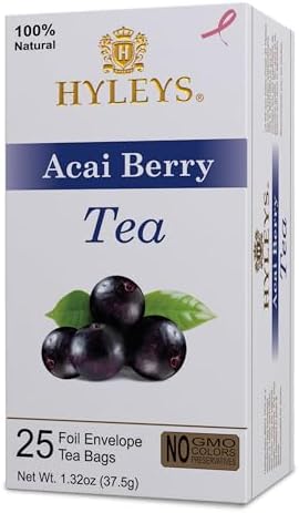 Hyleys Acai Berry Senna Green Tea - Natural Gentle Laxative for Constipation Relief - 25 Tea Bags