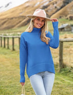 Zeagoo Women's Turtleneck Sweater 2026 Fall Winter Chunky Knitted Pullover High Low Hem Trendy Basic Jumper Top