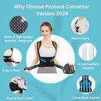 Generic Adjustable Posture Corrector Back Brace for Men, Women - 2024 Version (33-41 Inches M Waist) - Made of HQ Neoprene with FREE Massage Ball - Lightweight, Comfortable Belt for Spine Correction