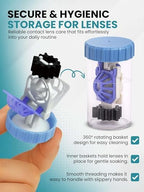 SPORTS WORLD VISION Hydrogen Peroxide Contact Lens Case (3 Pieces) Easy to Carry Vented Universal Protective Case, Barrel Shaped Contact Lens Cleaning Container for Everyday Use