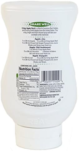 Crisp Apple Reàl, Apple Puree Infused Syrup, 16.9 FL OZ Squeezable Bottle (Pack of 1)