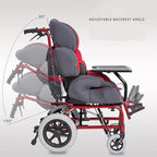 TEidea Wheelchair for Kids with Cerebral Palsy, Lightweight and Foldable Aluminum Alloy Frame Pediatric Wheelchair, Providing Comfortable Mobility for Disabled Teenagers