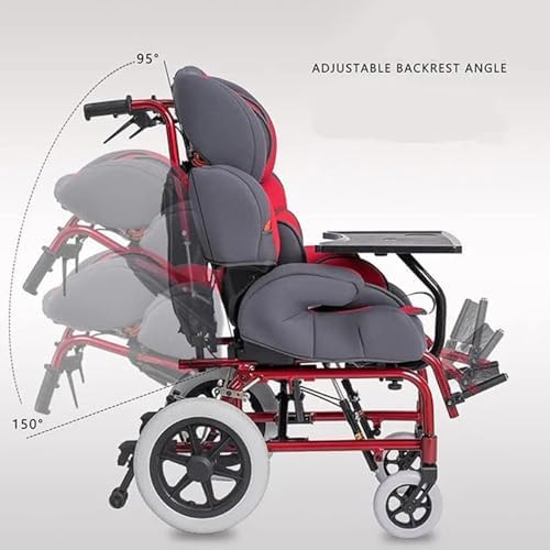TEidea Wheelchair for Kids with Cerebral Palsy, Lightweight and Foldable Aluminum Alloy Frame Pediatric Wheelchair, Providing Comfortable Mobility for Disabled Teenagers