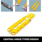 Foldable Aluminum Scoop, Portable Stretcher, EMT Medical Stretcher Patient Mover Rescue - 390Lb Load Capacity,with 3 Safety Straps