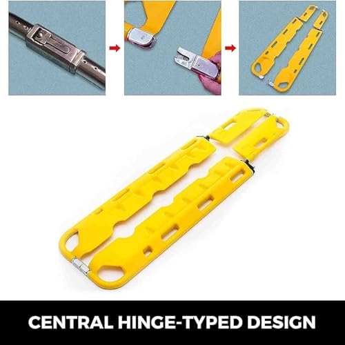 Foldable Aluminum Scoop, Portable Stretcher, EMT Medical Stretcher Patient Mover Rescue - 390Lb Load Capacity,with 3 Safety Straps