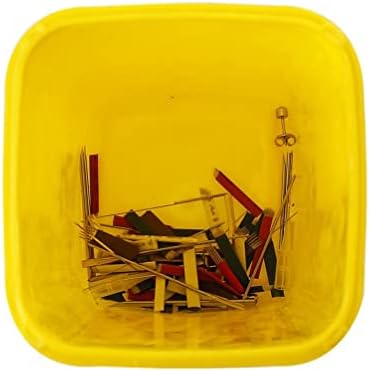 Ciieeo Blade Dispenser Case Disposable Razor Blade Disposal Case Barber Shop Storage Bank Container for Used Razor Blades Broken Cutter Devices Old Waste Blades Yellow