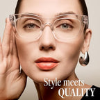 CCVOO 3.25 Oprah Style Reading Glasses for Women, Stylish Eyeglasses, Blue Light Readers for Women, Cheaters, (A1 Mix)
