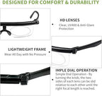 Flex Focal Adjustable Glasses Dial Vision Reading Glasses Zoom Eyeglasses for Men Women One Power Auto Focus 0D to 400D Presbyopic Readers Variable Focus Eyewear Read Distance Near Far Sight