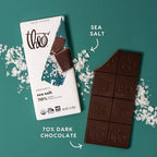 Theo Chocolate Sea Salt Organic Dark Chocolate Bar, 70% Cacao, 12 Pack | Vegan, Fair Trade