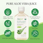 AloeCure USDA Organic Aloe Vera Juice Made Within 12 Hrs of Harvest - Pure Aloe Juice Natural Digestive Supplement to Support Digestion, Immune System and Balanced Stomach Acidity, 2 x 500ml Bottles
