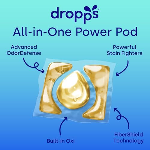 Dropps 4-in-1 Plus Oxi Laundry Detergent Pods, Free & Clear (38 Count) - Unscented Laundry Pods | Odor Defense | Fights Stains | Whitens & Brightens | Clean Ingredients | Plastic Free Packaging
