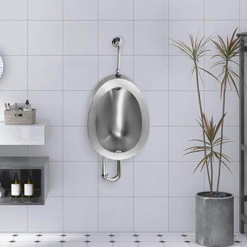 304 Stainless Steel Urinal for Men, Wall Mounted Automatic Sensor Urinal, Touchless Urinal Flushing Set for Bars, Bathrooms, and Hotels.