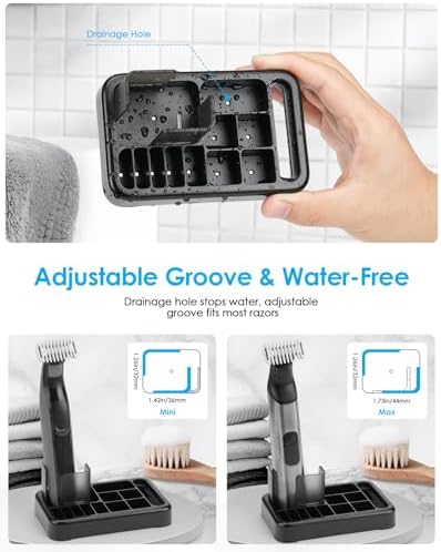 Guard Combs with Shaver Stand Kit for O Blade QP2724/QP2834/QP2520/QP2630/QP65XX/QP66XX OBlade Pro, 0/3mm Body Comb + 1/2/3/5mm Bi-Directional Guards, Electric Shaver Attachments Accessories, 9PC