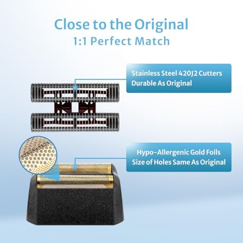 Foil Shaver Replacement Foil Compatible with Wahl 5Star Finale (#8164), 2Pack, Black